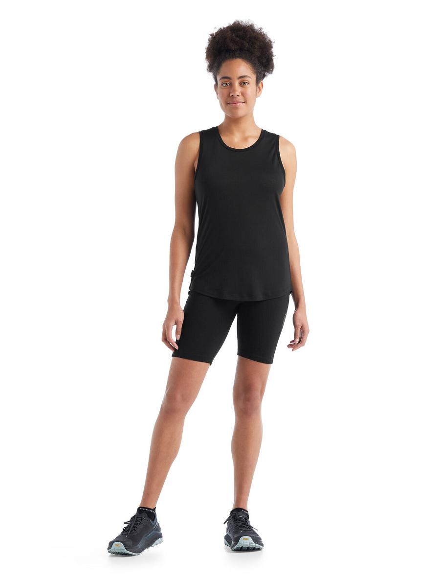 Black Icebreaker Merino Sphere II Tank Women's T Shirts | AU 1572RVDW